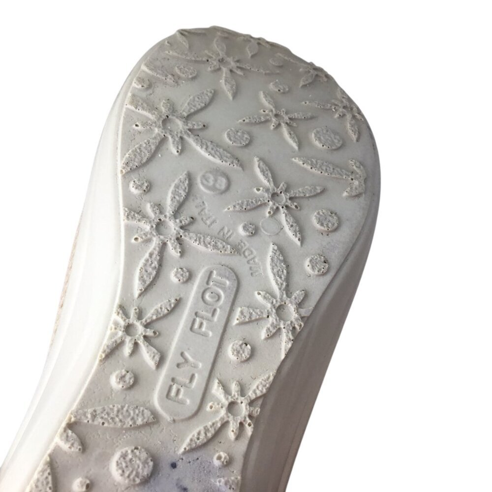 Fly Flot Clogs Size 7.5 / 38 Beige Knit Mesh Italy Anti-Shock Comfort Slip On - Picture 5 of 6